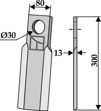 Gerades Messer 300x80mm